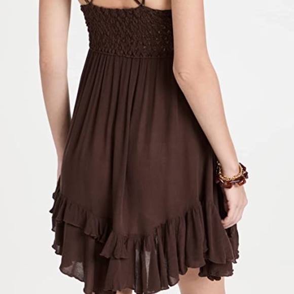 Free People Adella Slip Dress in Chocolate Brown sz xs - Picture 5 of 6